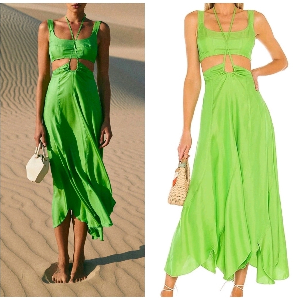 Cult Gaia Eileen Green Asymmetrical Dress - Picture 3 of 11